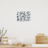 Abstracte Wervelende Kunst Poster (Keuken)