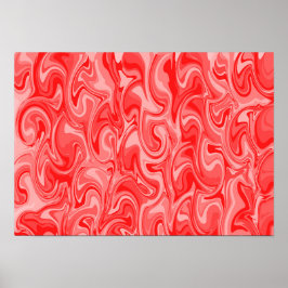 Abstracte Wervelende Kunst - Rood Poster