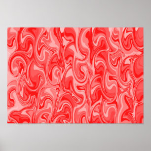 Abstracte Wervelende Kunst - Rood Poster