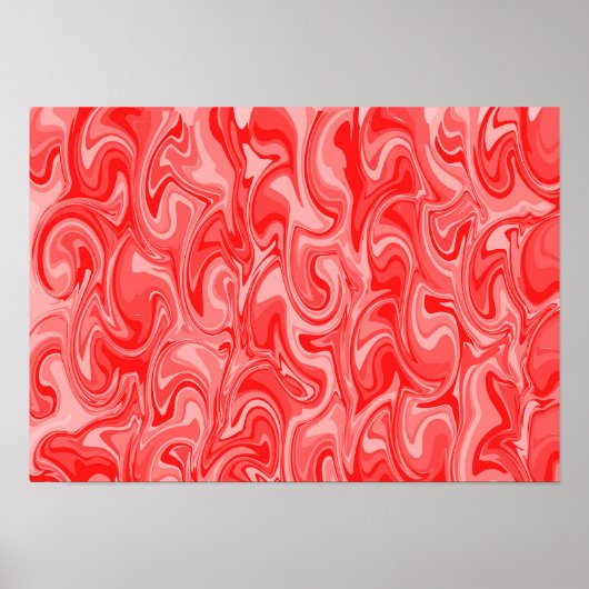 Abstracte Wervelende Kunst - Rood Poster (Voorkant)