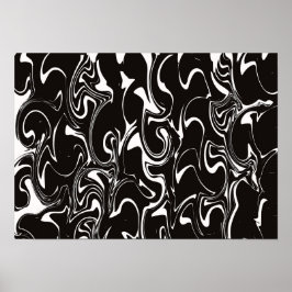 Abstracte Wervelende Kunst - Zwart en Wit Poster