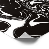 Abstracte Wervelende Kunst - Zwart en Wit Poster (Hoek)