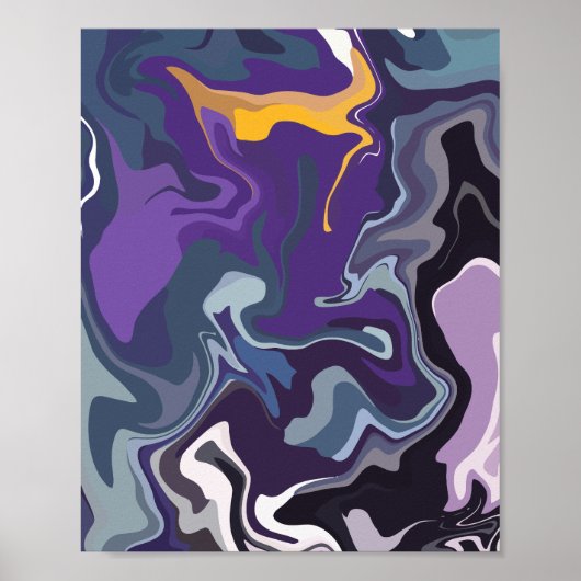 Abstracte wervelende stroom van kleuren poster (Voorkant)