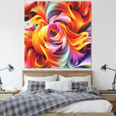 Abstracte wervelende vormen canvas afdruk (Insitu (Slaapkamer))