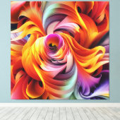 Abstracte wervelende vormen canvas afdruk (Insitu (Houten vloer))