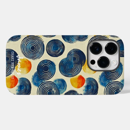  Abstracte werveling met naam en zin Case-Mate iPhone Case (Achterkant (horizontaal))