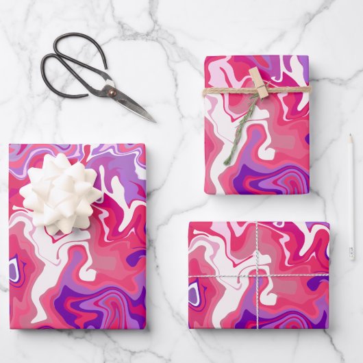 Abstracte werveling van levendige kleuren inpakpapier vel (Voorkant)