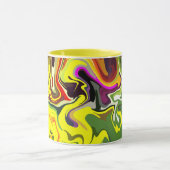 Abstracte werveling van levendige kleuren mok (Midden)