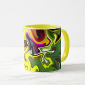 Abstracte werveling van levendige kleuren mok (Voorkant rechts)