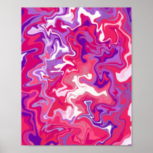 Abstracte werveling van levendige kleuren poster
