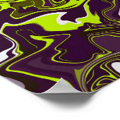 Abstracte wervelingen in limoengroen, bruin en wit poster (Hoek)