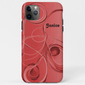 Abstracte wervelingen in rood Case-Mate iPhone case (Achterkant)