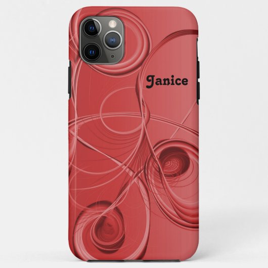 Abstracte wervelingen in rood Case-Mate iPhone case (Achterkant)