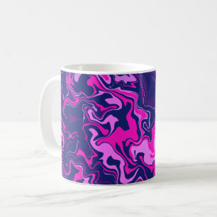 Abstracte wervelingen in roze, Paarse en marinebla Koffiemok