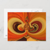 Abstracte wervelingen met Teardrop Center Art Prin Briefkaart (Voorkant / Achterkant)