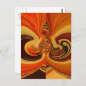 Abstracte wervelingen met Teardrop Center Art Prin Briefkaart (Voorkant / Achterkant)