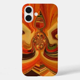 Abstracte wervelingen met Teardrop Center Art Prin iPhone 16 Plus Hoesje