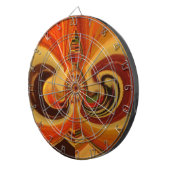 Abstracte wervelingen met Teardrop Center Art Prin Dartbord (Voorkant Rechts)