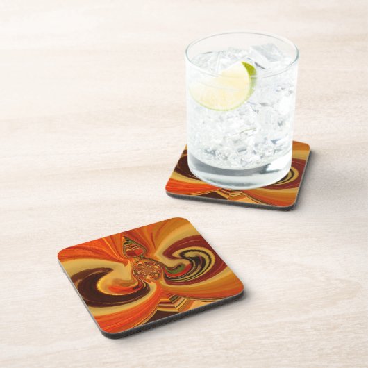 Abstracte wervelingen met Teardrop Center Art Prin Drankjes Onderzetter (Rechterzijde)
