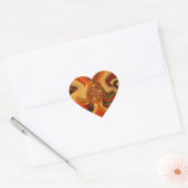 Abstracte wervelingen met Teardrop Center Art Prin Hart Sticker (Envelop)