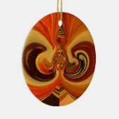 Abstracte wervelingen met Teardrop Center Art Prin Keramisch Ornament (Rechts)