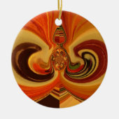 Abstracte wervelingen met Teardrop Center Art Prin Keramisch Ornament (Voorkant)