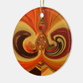 Abstracte wervelingen met Teardrop Center Art Prin Keramisch Ornament (Links)