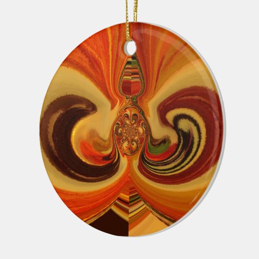 Abstracte wervelingen met Teardrop Center Art Prin Keramisch Ornament (Links)