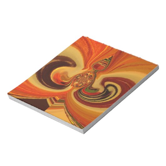 Abstracte wervelingen met Teardrop Center Art Prin Notitieblok (Linkerzijde)