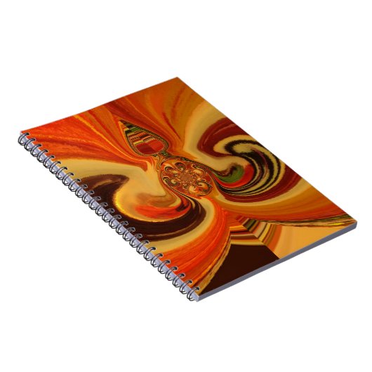 Abstracte wervelingen met Teardrop Center Art Prin Notitieboek (Rechterzijde)