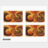 Abstracte wervelingen met Teardrop Center Art Prin Rechthoekige Sticker (Vel)