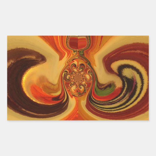 Abstracte wervelingen met Teardrop Center Art Prin Rechthoekige Sticker (Voorkant)