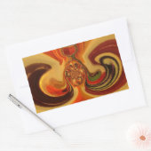 Abstracte wervelingen met Teardrop Center Art Prin Rechthoekige Sticker (Envelop)