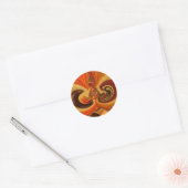 Abstracte wervelingen met Teardrop Center Art Prin Ronde Sticker (Envelop)