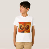 Abstracte wervelingen met Teardrop Center Art Prin T-shirt (Voorkant volledig)