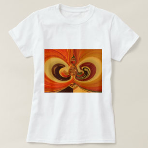 Abstracte wervelingen met Teardrop Center Art Prin T-shirt