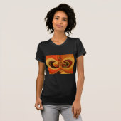 Abstracte wervelingen met Teardrop Center Art Prin T-shirt (Voorkant volledig)