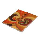 Abstracte wervelingen met Teardrop Center Art Prin Tegeltje (Zijkant)