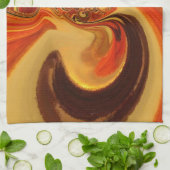 Abstracte wervelingen met Teardrop Center Art Prin Theedoek (Gevouwen)