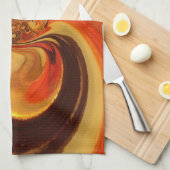 Abstracte wervelingen met Teardrop Center Art Prin Theedoek (Quarter Fold)