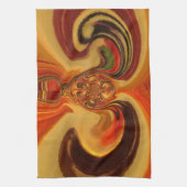 Abstracte wervelingen met Teardrop Center Art Prin Theedoek (Verticaal)