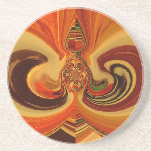 Abstracte wervelingen met Teardrop Center Art Prin Zandsteen Onderzetter (Voorkant)