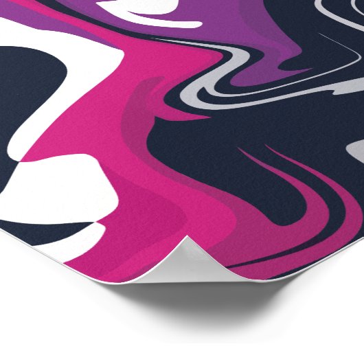 Abstracte wervelingen van koele en gedurfde kleure poster (Hoek)