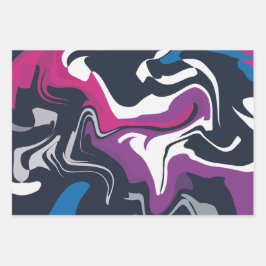 Abstracte Wervelingen van Koele en Krachtige Kleur Inpakpapier Vel