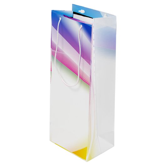 Abstracte wervelkolom 1 wijn cadeautas (Voorkant Gekanteld)