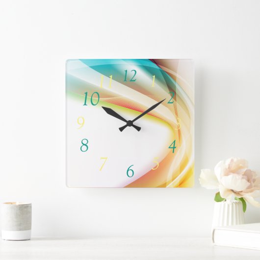 Abstracte wervelkolom 2 vierkante klok (Huis)