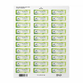 Abstracte wervelkolom Floral Lime Green met monogr Etiket (Full Sheet)