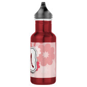 Abstracte wervelkolom Floral roze met monogram Waterfles (Rechts)