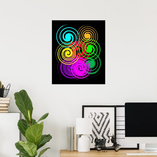 Abstracte wervelkolom poster (Thuiskantoor)