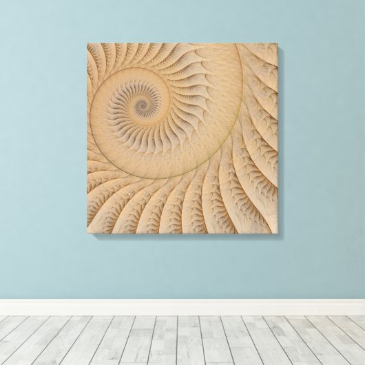 Abstracte wervelkolom van Undertow Tan Canvas Afdruk (Insitu (Houten vloer))